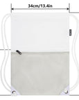 HOLYLUCK Drawstring Backpack Gym Sports Bag with Front mesh zipper Pocket (white and grey) HLC402