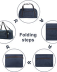 Foldable Travel Duffel Bag For Women & Men Luggage Great for Gym (Navy Blue) HLC008