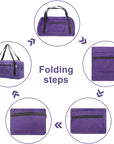 Foldable Travel Duffel Bag For Women & Men Luggage Great for Gym (Purple) HLC008