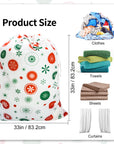 CALACH Laundry Bag with Handles and Holiday Santa Sack Present Bag Snowflakes White HLC071