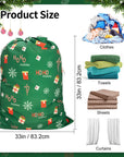 CALACH Laundry Bag with Handles and Holiday Santa Sack Present Bag Holiday Green HLC071