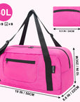 Foldable Travel Duffel Bag For Women & Men Luggage Great for Gym - pink HLC008