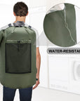 Large Laundry Backpack with Shoulder Straps Mesh Pocket Green HLC016