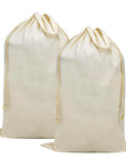 2 Pack Cotton Laundry Bag with Handles & Drawstring Closure HLC071