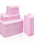 6 Set Travel Packing cubes luggage Organizer Waterproof Shoe Bag Pink  HLC019