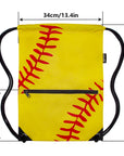 Drawstring Backpack Bag Sport Gym Sackpack Gradient Yellow Baseball HLC001