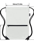 Drawstring Backpack Bag Sport Gym Sackpack White HLC001