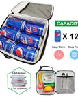 Reusable Insulated Cooler Lunch Bag Leakproof Meal Lunch Box with Multi-Pockets Grey HLC025