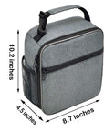 Reusable Insulated Cooler Lunch Bag Leakproof Meal Lunch Box with Multi-Pockets Grey HLC025